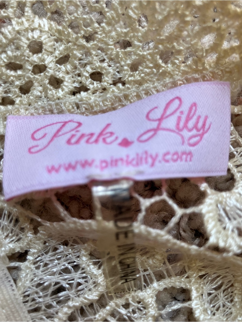 Pink Lily Coral and Cream Lace Cocktail Dress - Picture 3 of 6